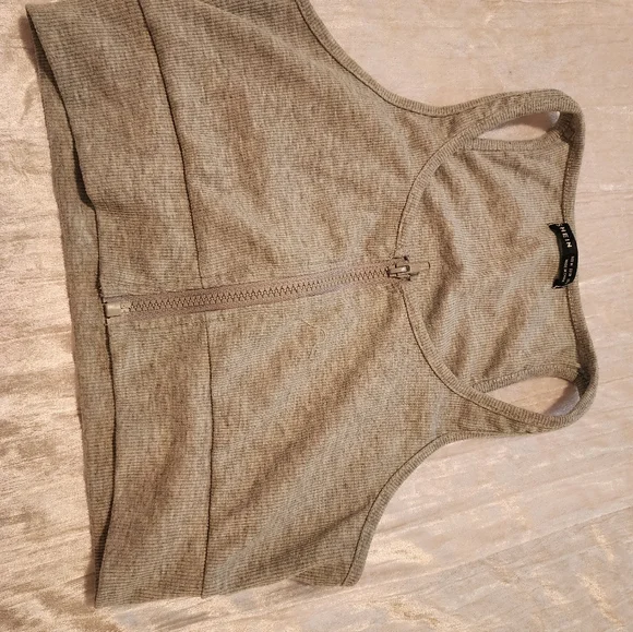 SHEIN Light Gray Ribbed Top - Picture 1 of 3